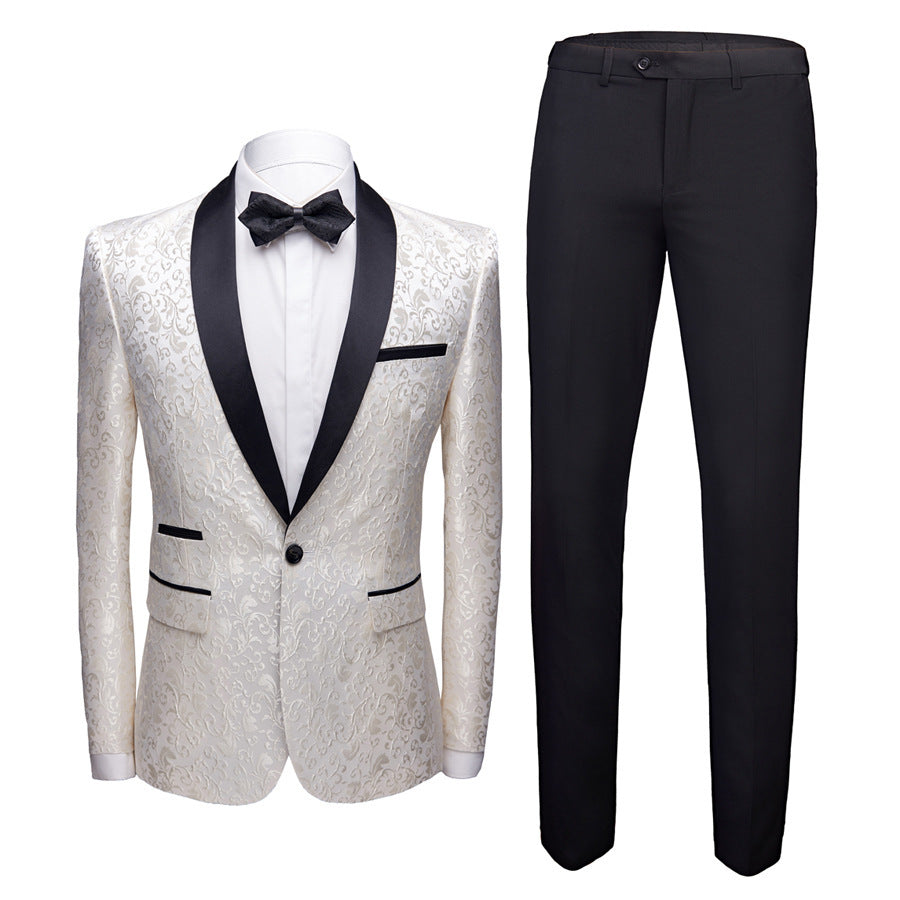 Men's Paisley Colorblock Tuxedo Wedding/Party/Prom Formal Suit
