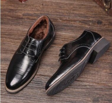 Men's Leather Rivet Lace-Up Solid Color Oxford Flat Dress Shoes
