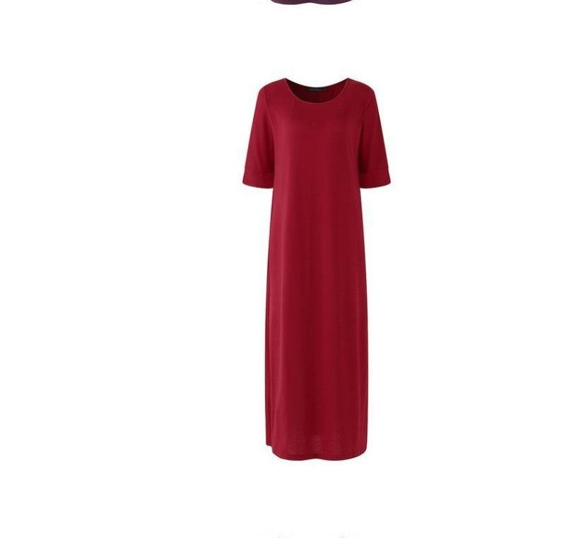 One Shoulder Asymmetrical Women's Solid Color High Slit Maxi Shirt to 5X Plus Size