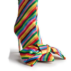 Satin Oversized Bowknot Design Camo/Solid Color/ Rainbow Striped Stiletto Heel Women's Ankle Boots