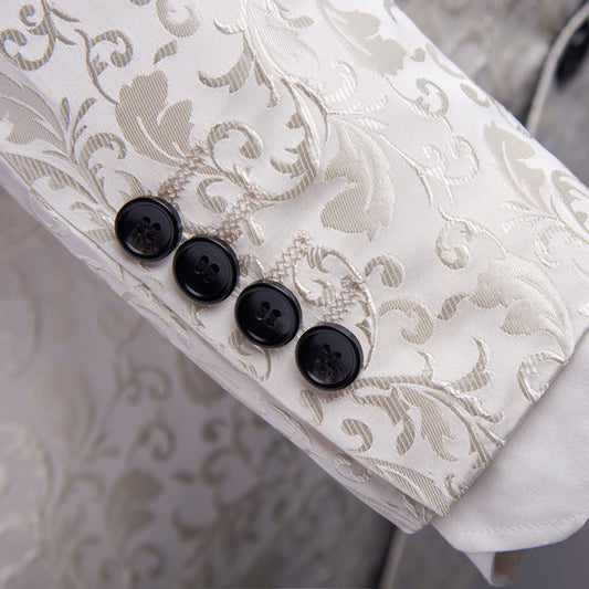 Men's Paisley Colorblock Tuxedo Wedding/Party/Prom Formal Suit