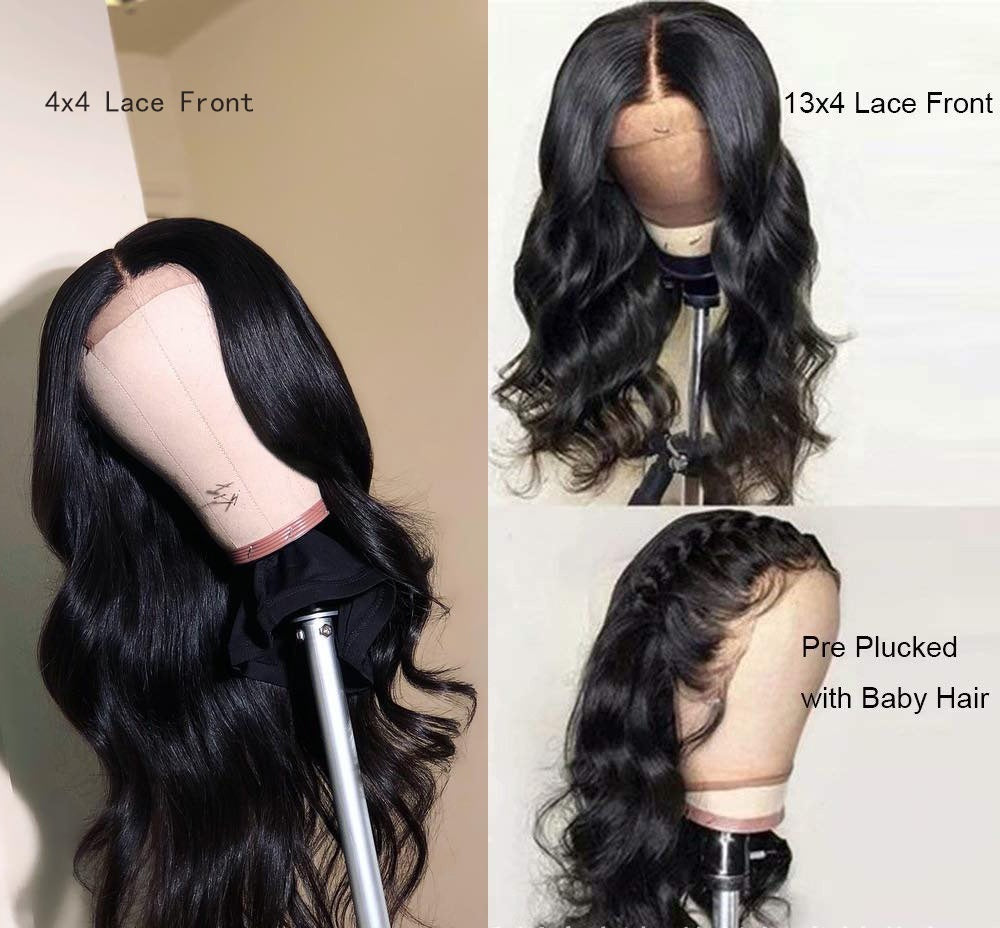 Body Wave 100% Human Hair 13x4/4×4 Pre-Plucked Hairline Lacefront Wig