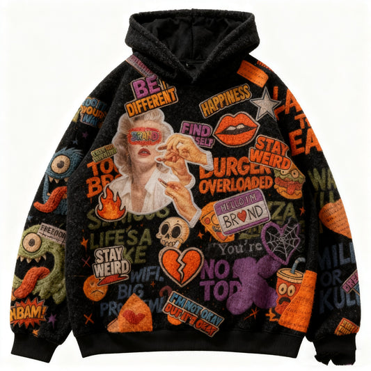 Fashion Casual Printed Polyester Sweater