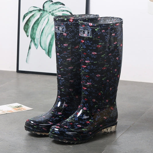 Floral/Plaid/Camoflauge/Polka Dot Print Women's Knee-High Rain Boots