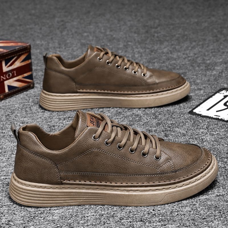 Men's Leather Lace-Up Oxford Style Sneakers