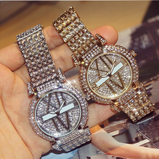 Diamond Stainless Steel Women's Quartz Watches