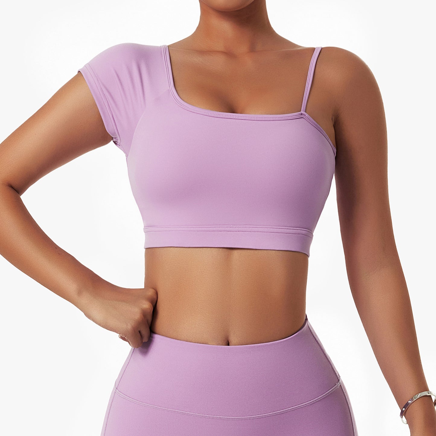 Asymmetrical One Shoulder 2-Piece Women's Yoga Workout Set