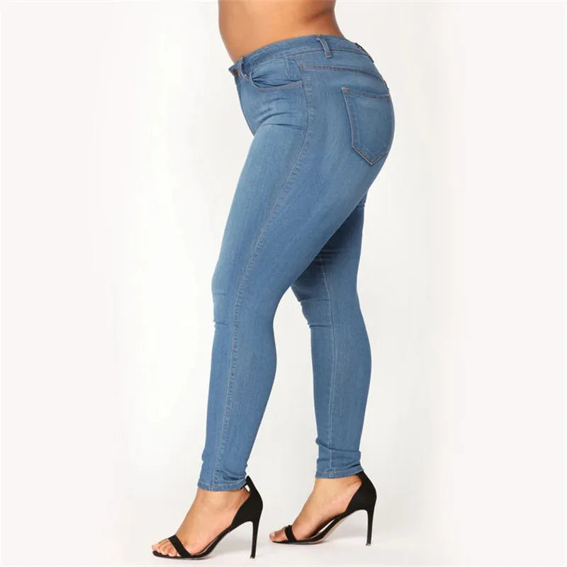 Denim Women's High Waist Stretch Pencil Jeans to 5X Plus Size