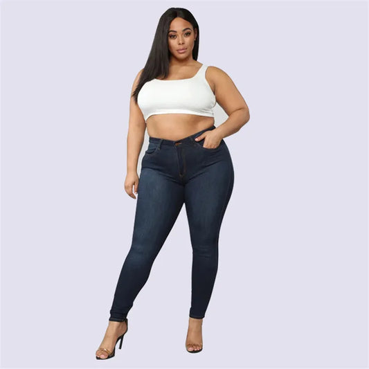 Denim Women's High Waist Stretch Pencil Jeans to 5X Plus Size