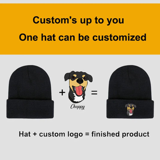 CUSTOMIZED Logo Unisex Embroidered Knitted Beanie Hats