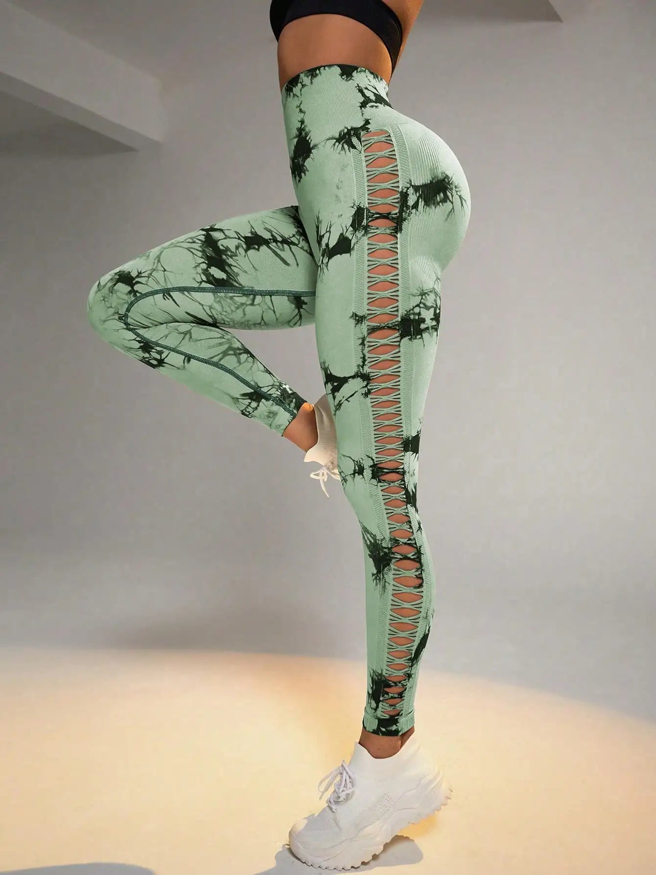 Tie-Dye Seamless Fitness High Waist Yoga Scrunch Butt Lifting Elastic Waist Gym Workout Leggings