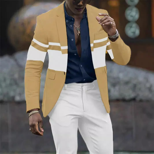 Men's Colorblock Contrast/Plaid/Sparkling Glitter Assorted Single Breasted Blazer Jackets to 5X Big & Tall