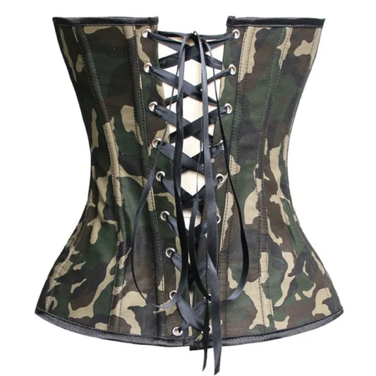 Camouflage Lace-Up Back Corset to 6X Plus Size