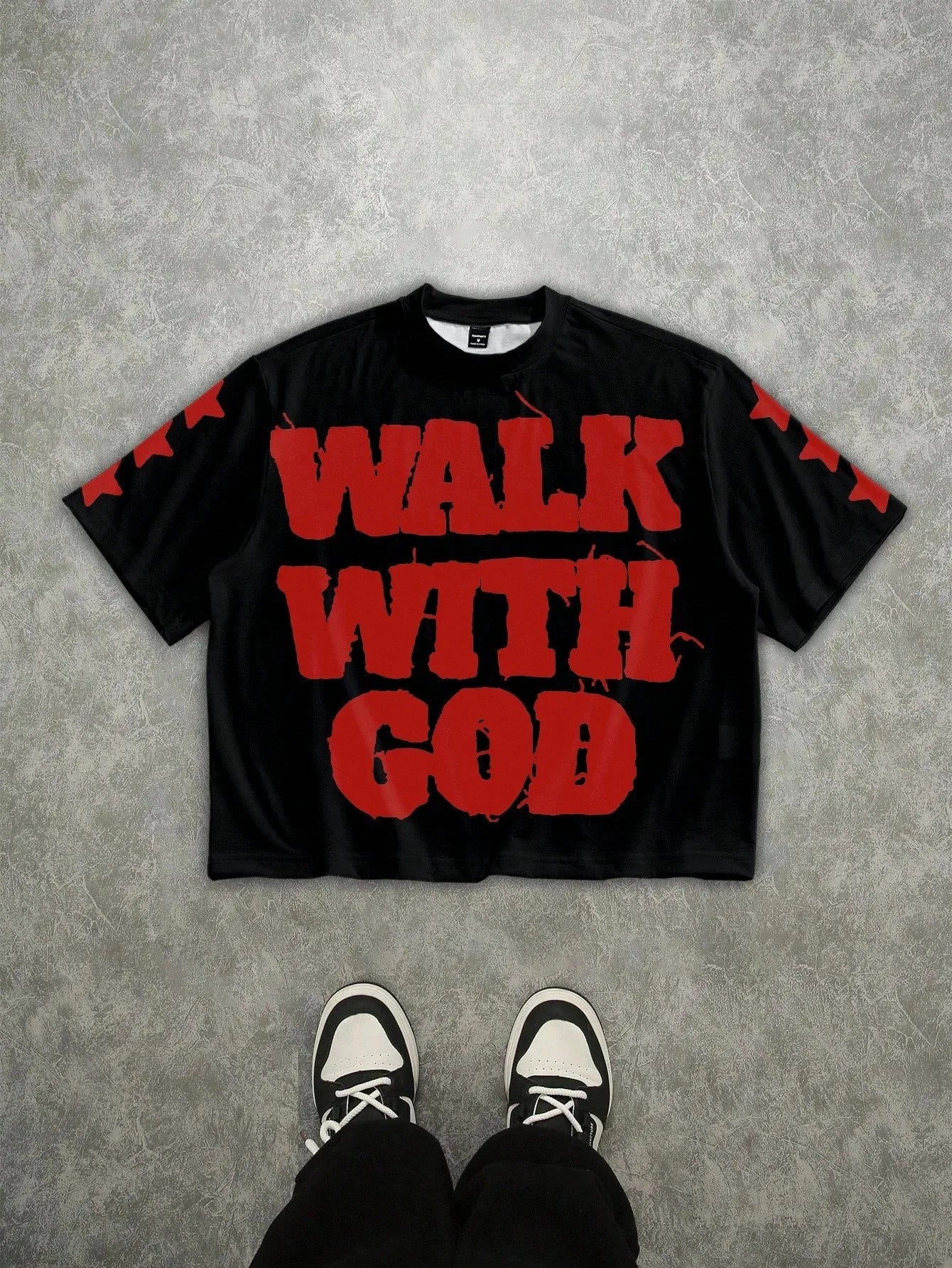 Men's "Walk With God" 3D Hip-Hop Streetwear Short Sleeve T-Shirt