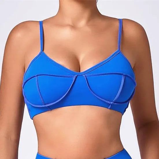 Solid Color Sports Bra + Workout Leggings 2-Piece Set