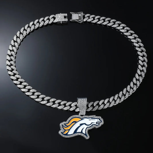 Full Rhinestone Rhinestone Alloy Pendant Chain Necklace