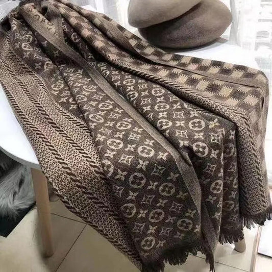 Cashmere Women's LV Replica Monogram Wrap Scarf