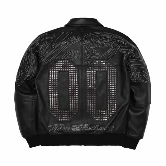 Men's Hip-Hop Leather/Denim Vintage Camo/Sequin Letter # Embroidered/ Oversized Turn-Down Collar Biker Motorcycle Jackets