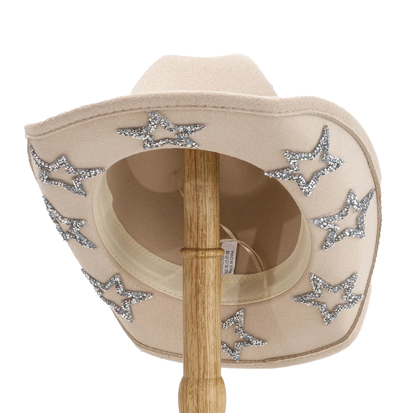 Wide Brim Rhinestone Star Western Fedora Cowgirl Hat