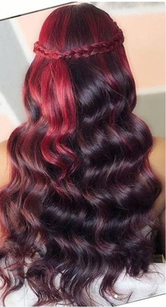 Burgundy Ombre Wave Lacefront 4x4/13x4/13x2/13x6 HD Colored 100% Human Hair Wig
