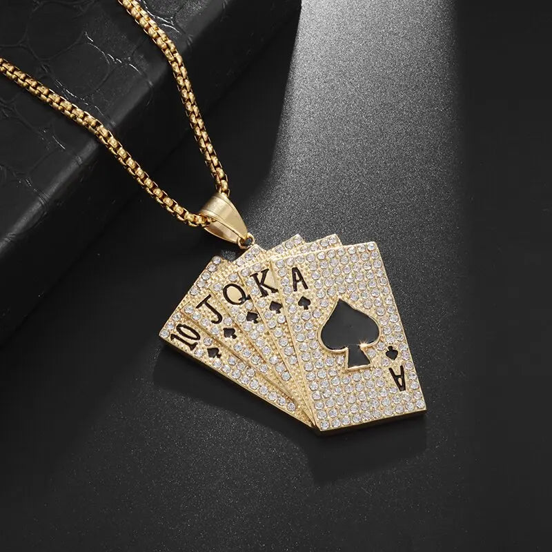 "TRAP" Ice-Out Hip-Hop Pendant Chain Necklace