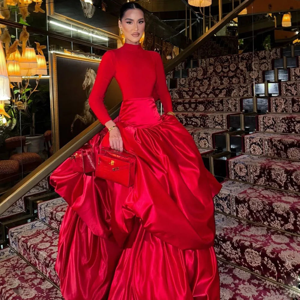 Oversized Satin Mesh Layered Draped Formal Floor-Length Maxi Skirt 28 COLORS AVAILABLE to 3X Plus Size