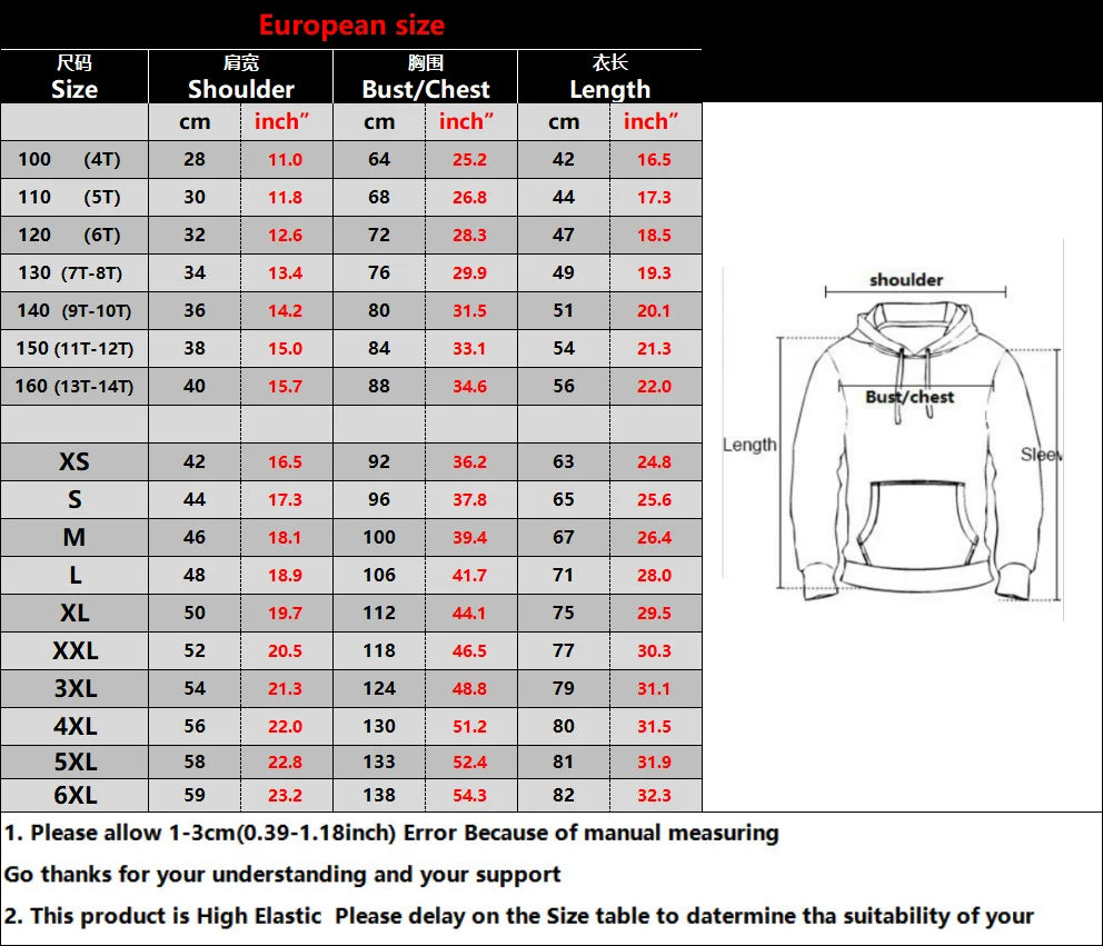 Men's & Boy's 3D CUSTOM LOGO PRINT Drawstring Hoodie Sweatshirts