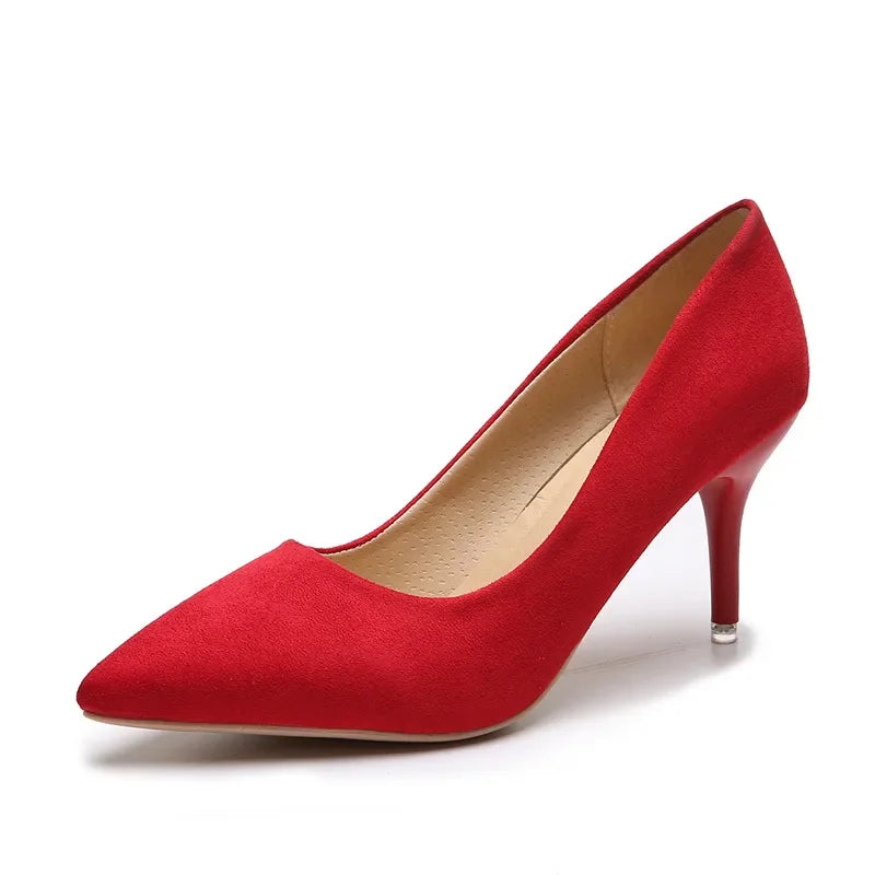 Leopard/Solid PU Leather Closed Toe Women's Pumps