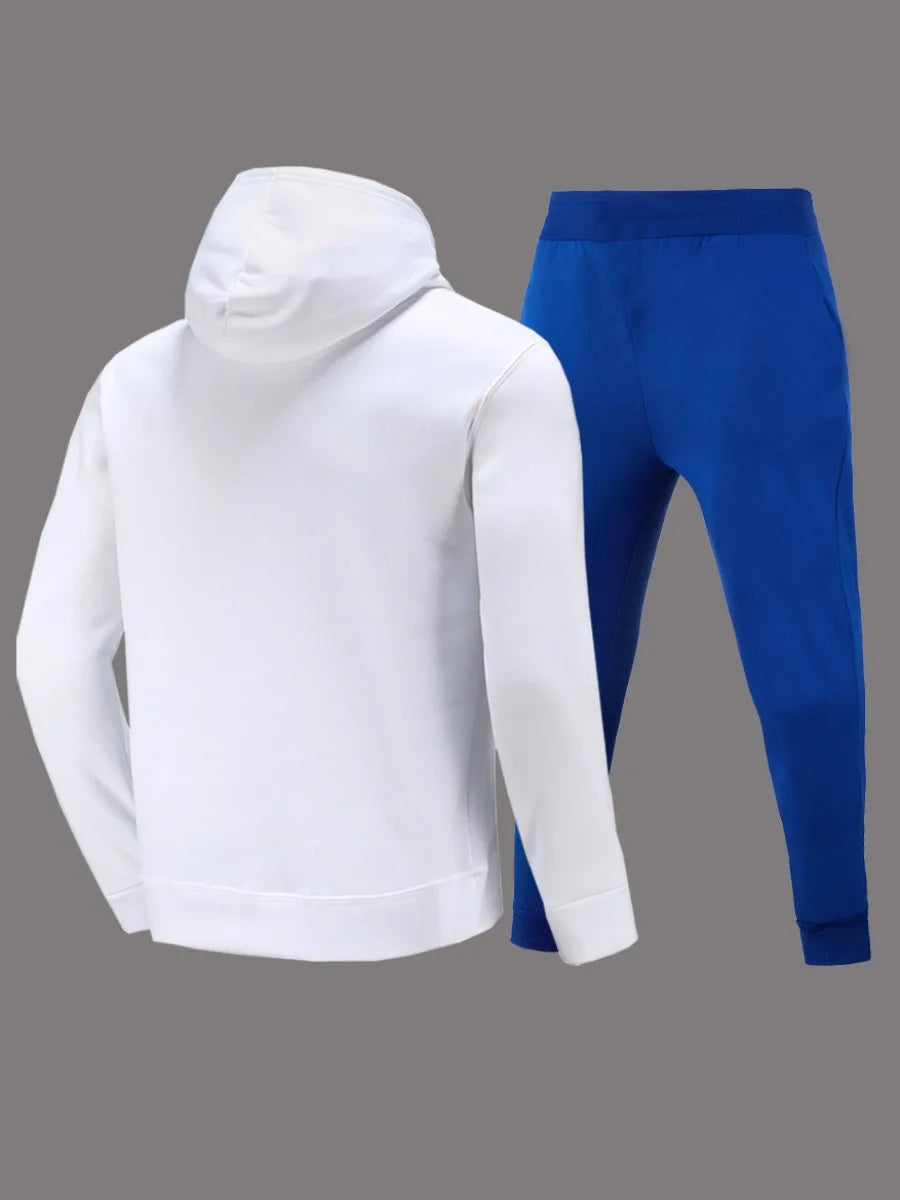 Letter Print Women's Long Sleeve Hoodie Sweatshirt + Kangaroo Pocket Sweatpants Tracksuit