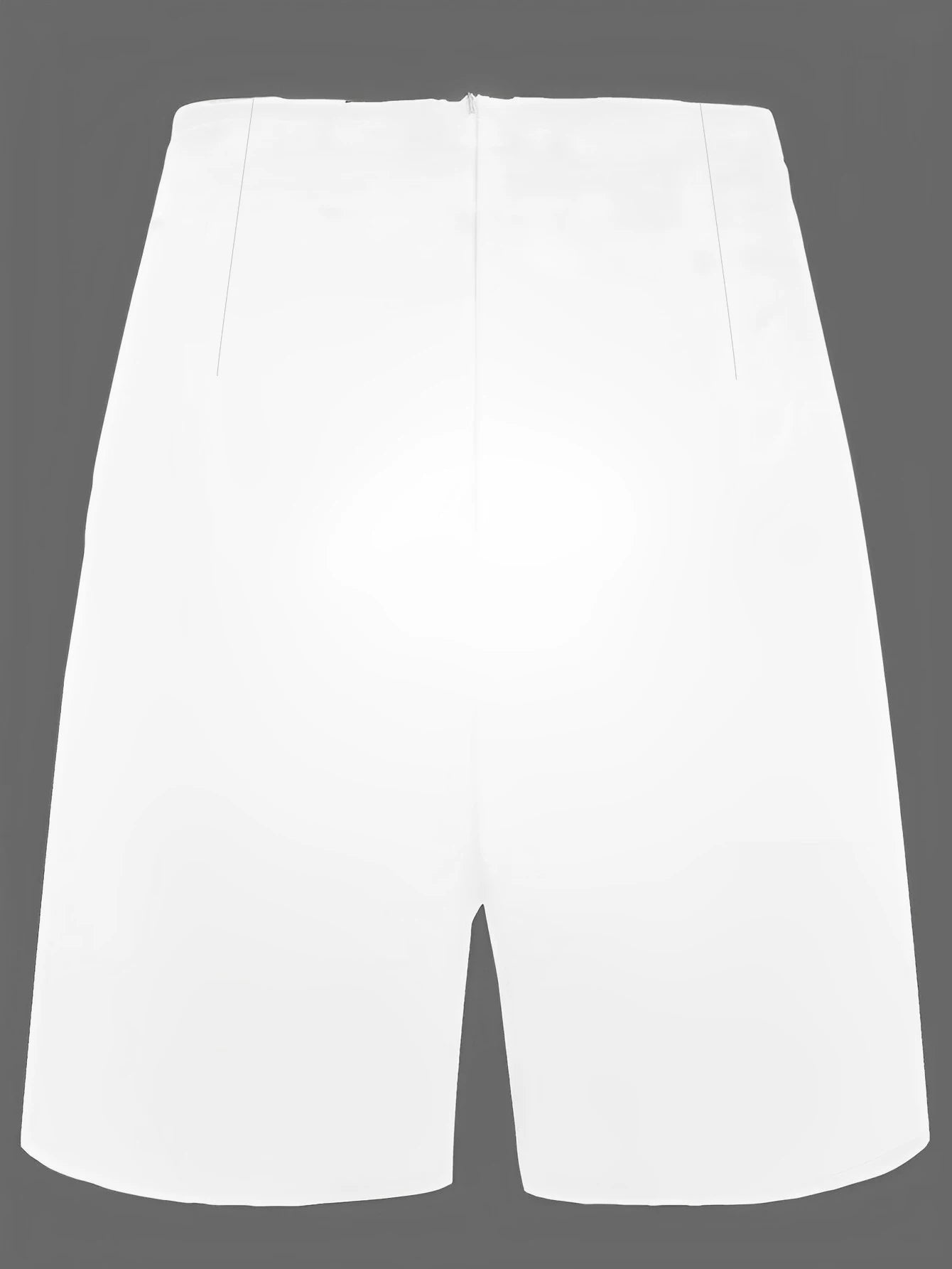 White Ruffled Waist Skinny Sash Belted Women's Solid Color Shorts