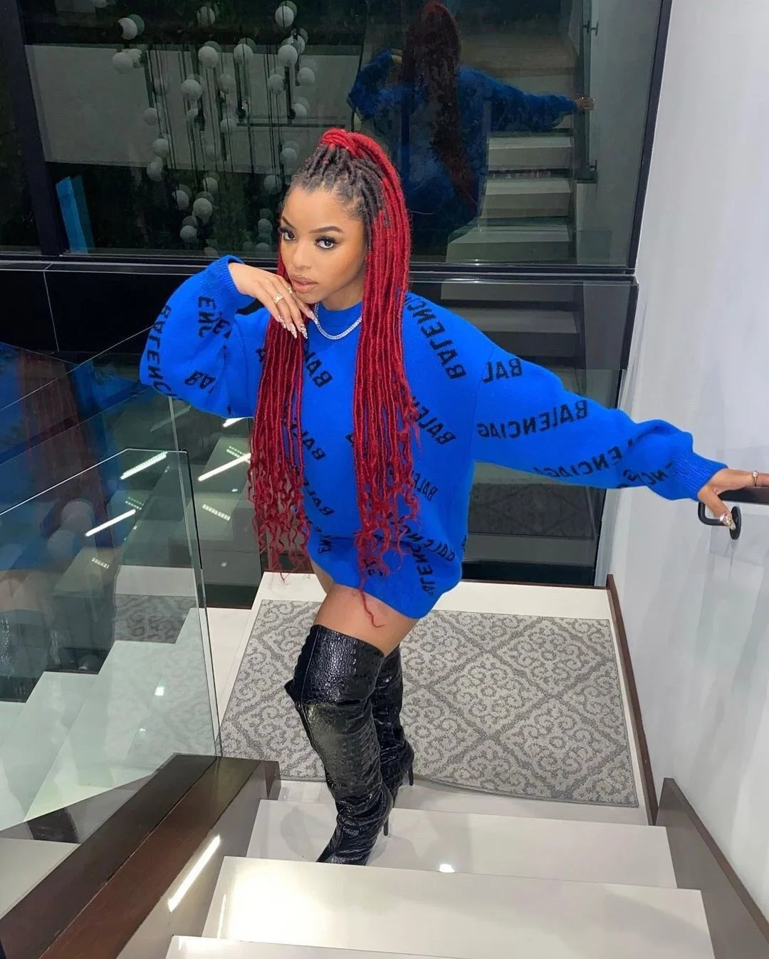 Women's Balenciaga Replica Print Pullover Sweatshirt