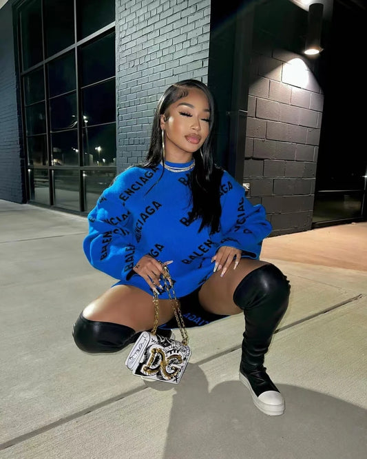 Women's Balenciaga Replica Print Pullover Sweatshirt