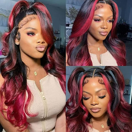 Burgundy Ombre Wave Lacefront 4x4/13x4/13x2/13x6 HD Colored 100% Human Hair Wig