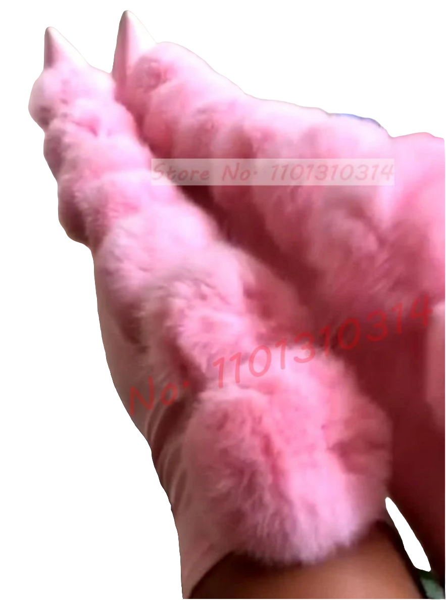 Faux Fur PomPom Detail Thigh High Women's Thin Stiletto Heels Pointed Toe Over-the-Knee Stretch Boots