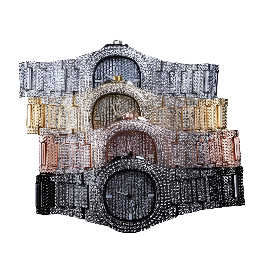 Iced Quartz Hip Hop Micropaved CZ Stainless Steel Watch