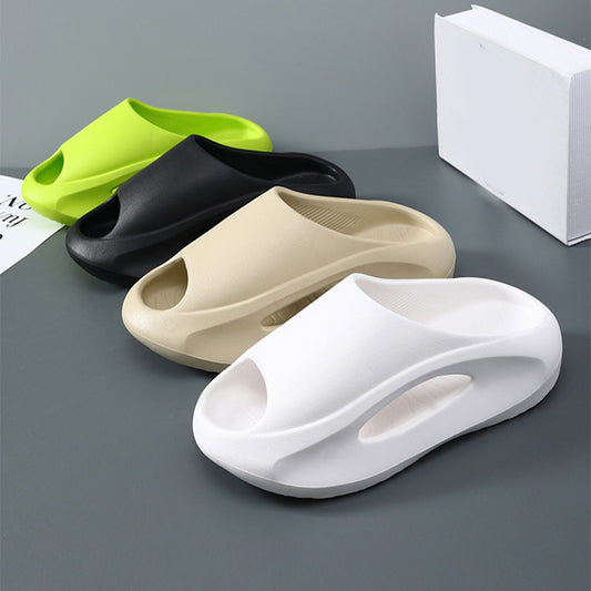 Unisex Peep Toe Slipper Hollow-Out Flat Beach Slipper Slides