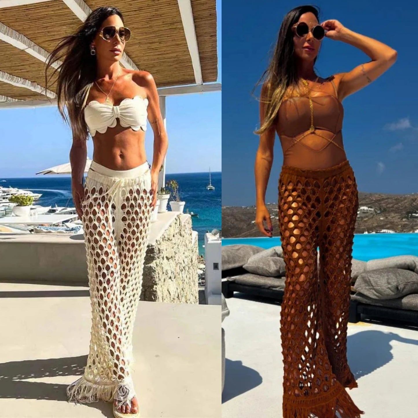 Flower Embroidered Backless High Street Cropped Backless Blazer + Wide Leg Pants Women's Suit or Hollow-Out Short Sleeve or Sleeveless Floral/Solid Jumpsuits