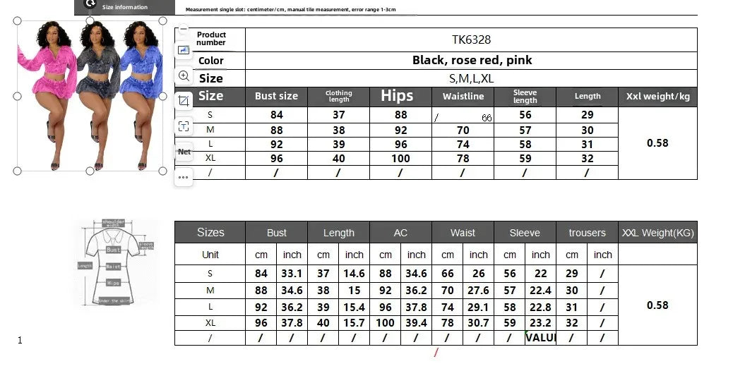 Acid Washed Distressed Women's Long Sleeve V-Neck Turn-Down Collar Cami Pullover Crop Top + Mini Ruffled Jean Skirt 2-Piece Set