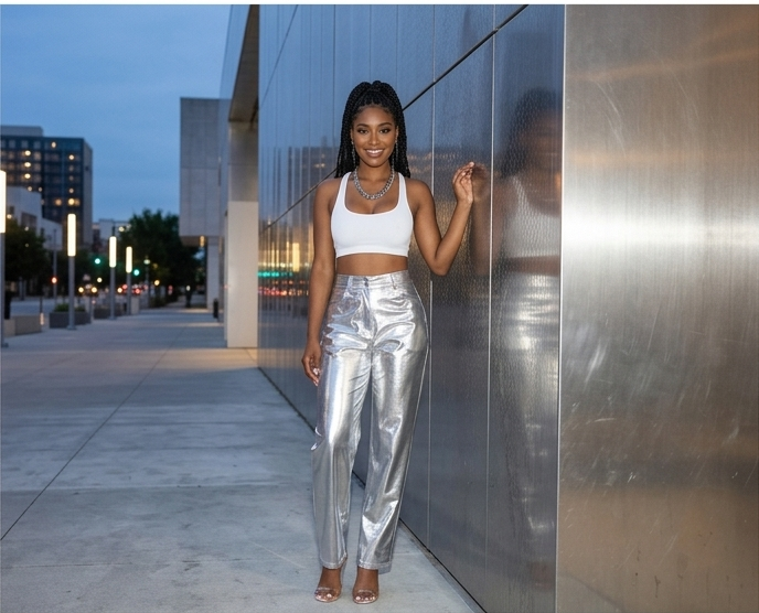PU Leather Candy Color High Waisted Women's Streetwear Pants