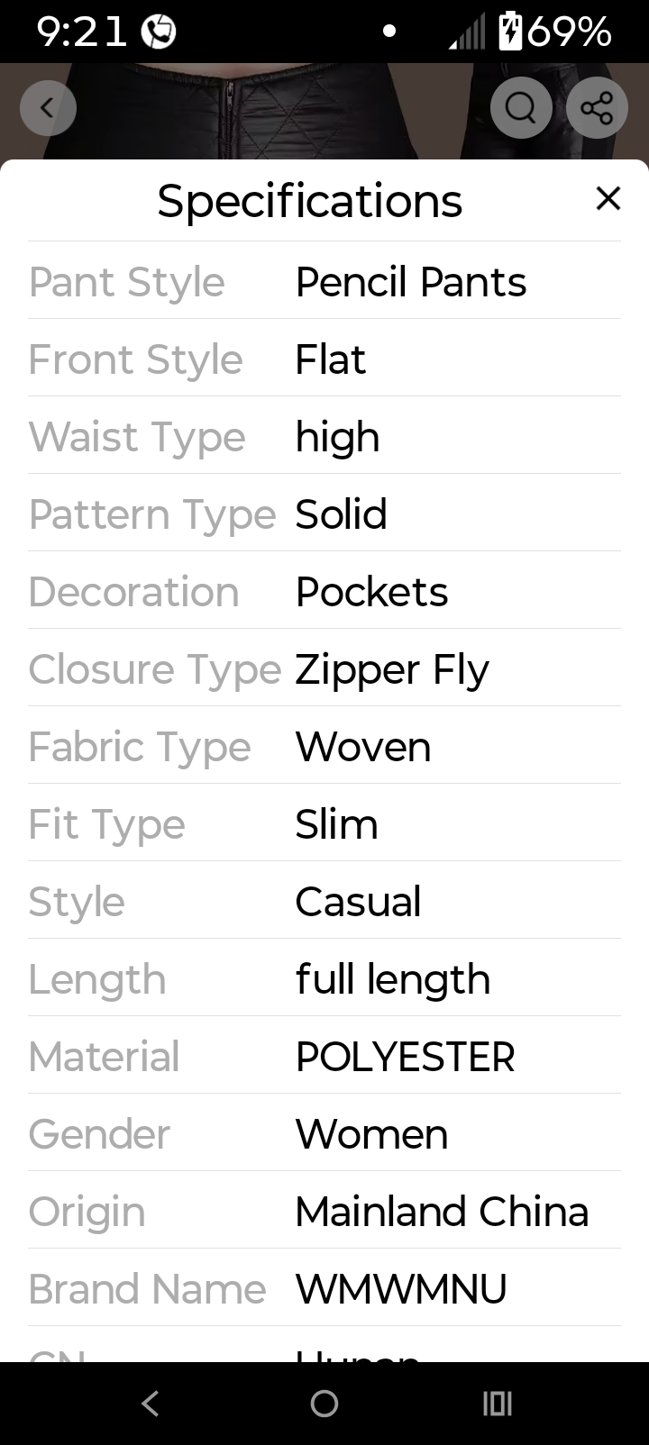 Quilted PU Leather Duck Down Solid Color Lightweight Women's Skinny Pencil Pants to 6X Plus Size