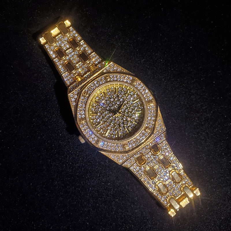 Bling Diamond Gold/Silver Women's Waterproof Watches