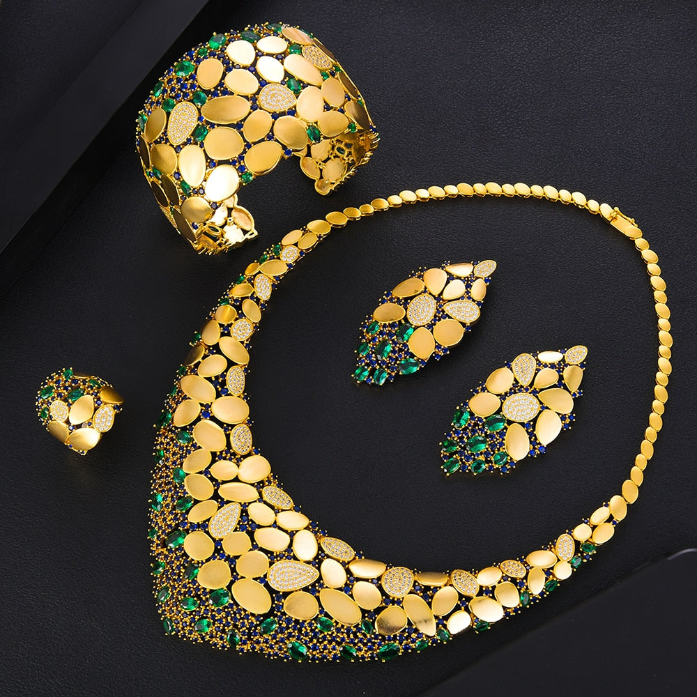 Sequin African Dubai Wedding Bridal Jewelry Sets