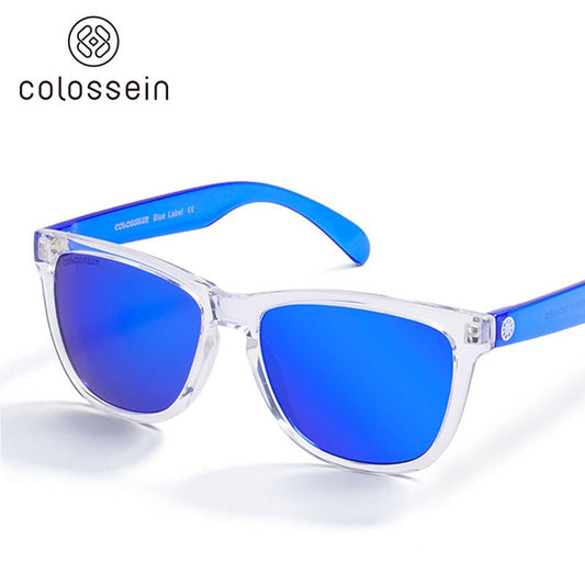 Women's Gradient Colorful Lens Glasses Classic Retro Eyewear Transparent Frame UV400 Sunglasses Men
