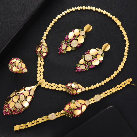 Sequin African Dubai Wedding Bridal Jewelry Sets