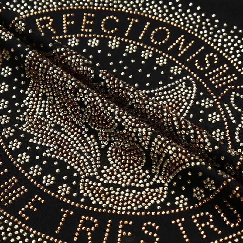 Men's Tiger Rhinestone O-Neck Long Sleeve T-Shirts Big & Tall