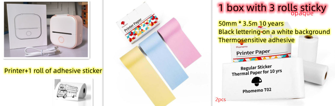 Portable Quiz Q&A Mini Thermal Bluetooth Compatible Mini Label/Price Tag Printer