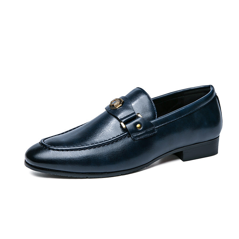 Men's Business British Style Gold Eagle Loafers