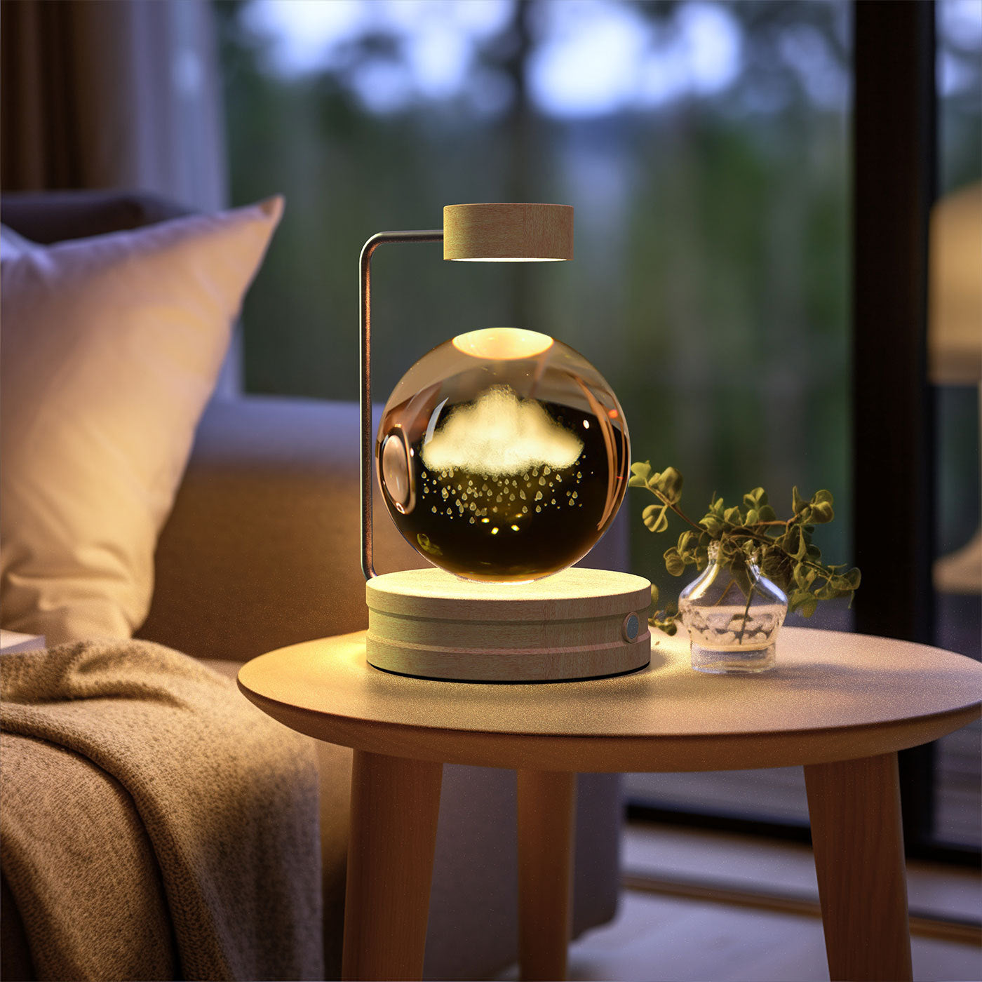 Crystal Ball Cosmic Indoor USB Bedside Night Light Lamp
