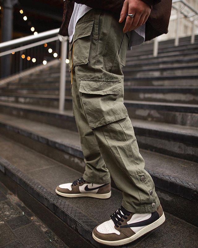 Men's Loose Drawstring Cargo Multi-Pocketed Trouser Pants