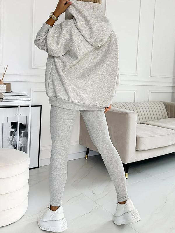 Loose Pocketed Hoodie Sweatshirt + Vest + Skinny Jogger Sweatpants 3-Piece Tracksuit to 3X Plus Size